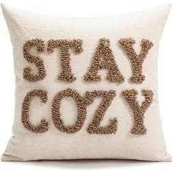 Shein Stay Cozy Embroidered Throw Pillow Cushion Cover