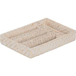 BigBuy Home Vit Bambus Rattan Bestickkorg 34 x 24 x 6 cm Besticklåda