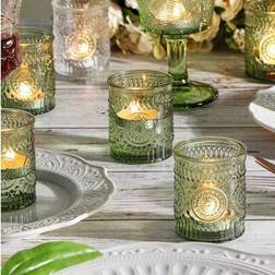 Shein 2pcs Vintage Green Glass Holders Candle Holder
