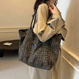 Shein Large Capacity Chic Korean Style Leopard Print Shoulder Tote - Suitable