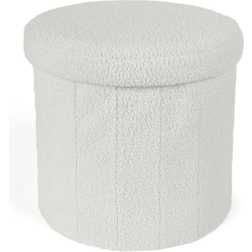 Shein Boucle Folding Ottoman Storage Box Foot Stool