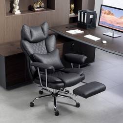 Homcom High Back Leathaire Desk Black Office Chair