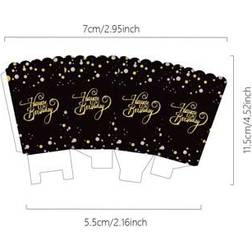 Shein 10 24pcs Black Gold Silver Dot Print Food Boxes
