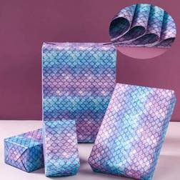 Shein 6pcs 50 x 70cm Purple Mermaid Gift Paper