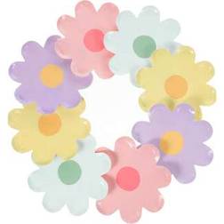 Shein 20pcs 7 Inch Daisy Plates Flower Paper Plates