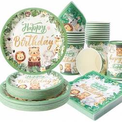 Shein Jungle Animal Happy Birthday Plates