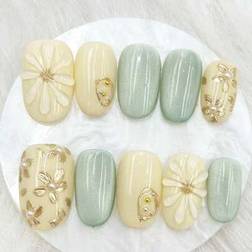 Shein Handmade Press-On Oval Press-On Nails - Multiple Colors