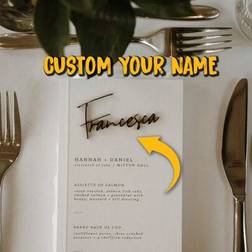 Shein Custom Name Party Black Place Card