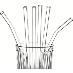 Shein Set 4 Borosilicate Transparent Glass Straws