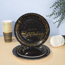 Shein Black Happy Birthday Plates 7inch 9inch