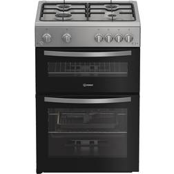 Indesit IDG6GS 60cm Gas Cooker Silver Stainless Steel