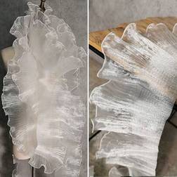 Shein 2 Yards Pleated Organza Fabric Fabrics White