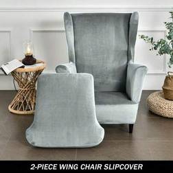 Shein Stretch Wingback Chair Covers 2 Pieces Loose Armchair Cover