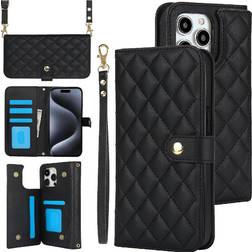 GANGXUN iPhone 16 Pro Leather Wallet Case Stand