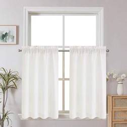 Shein Linen Look Solid Color Kitchen Short Curtain 230g