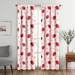Shein Strawberry Semi-Transparent Curtain 2Pcs