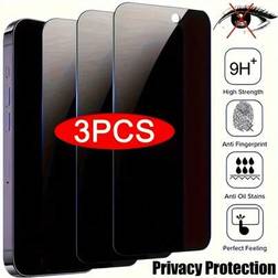 Shein 3Pcs Anti-Spy Privacy Tempered Glass For Iphone