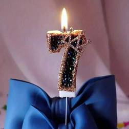Shein Black Rhinestone Silver Crown Shaped Number Candle