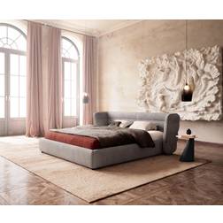 DeLife Polsterbettgestell Simea 180x200 cm Mikrofaser Grau Rammeseng