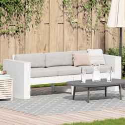 vidaXL Garden 3-Seater White Wood Medium Outdoor Sofa