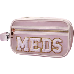 Shein Fashionable MEDS Letter Printed Portable Toiletry Bag, Multifunctional Storage Bag For Cosmetics, Medicine, And Toiletries Back To School School Bag Travel Essentials Travel Organizer For Beach Summer Vacation Makeup Bag Makeup Bags Makeup Organizer Make Up Organizer Makeup Storage