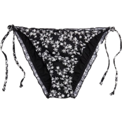 H&M Tie Tanga Bikini Bottoms - Black/White Floral