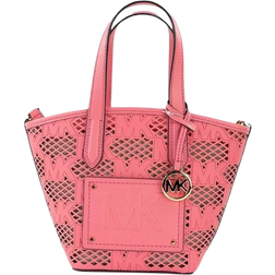 Michael Kors Kimber Small 2 in 1 Logo Embossed and Perforated Tote Bag - Tea Rose