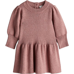 H&M Baby Rosa Finstickad klänning bomull (9-12M)