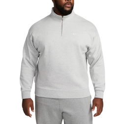 Nike Solo Swoosh Men's 1/4 Zip Top - Dark Grey Heather/White