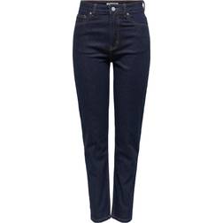 Only Hög Midja Rak Passform Jeans
