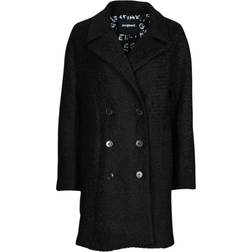 Desigual Straight Wool Coat - Black