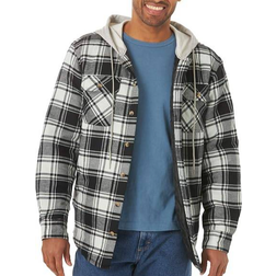 Wrangler Men's Long Sleeve Quilted Lined Flannel Shirt - Black/Off White