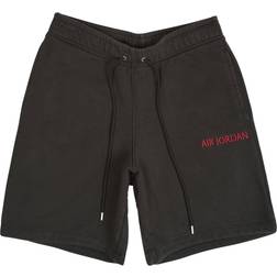 Nike Air Jordan Wordmark Men's Fleece Shorts - Black/Gym Red