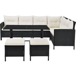 Juskys Manacor - Black, Cream Outdoor Lounge Set