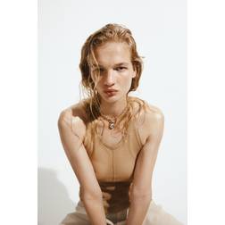 H&M Guld Halskæde Med Skiveformet Vedhæng