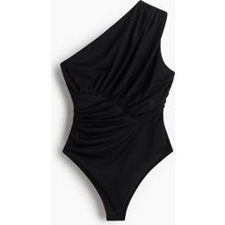 H&M One-Shoulder Tangabody Mit Drapierung - Schwarz
