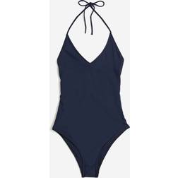 H&M Ladies Halterneck Swimsuit - Navy Blue