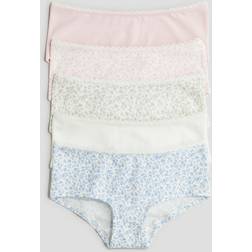H&M Girls Floral 5-Pack Cotton Hipster Briefs - Light Pink/Floral