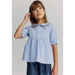 H&M Girls Striped Peplum Blouse - Blue/Striped