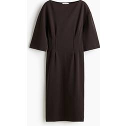 H&M T-shirtkjole Med Markeret Talje - Mørkebrun