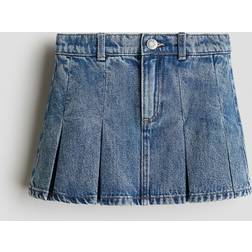 H&M Denim Blue Pleated Denim Skirt - Blue