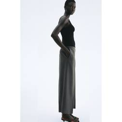 H&M Tailored Linen Blend Trousers - Dark Grey