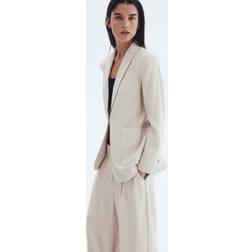 H&M Dame Figursyet Blazer - Lys Beige