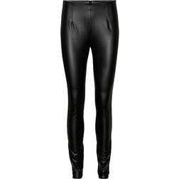 Noisy May Aloha Skinny Coated Leggings - Black