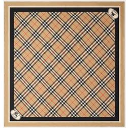 Burberry Silk Scarf Check Pattern Wo - Beige