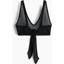 H&M Dame Hulstrikket Strandtop - Sort