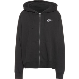 Nike Sportswear Club Fleece Women's Full Zip Hoodie Plus Size - Black/White