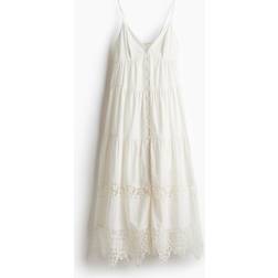 H&M Lace-Trimmed Strappy Dress - White