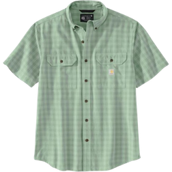 Carhartt Men's Loose Fit Midweight Short Sleeve Plaid Shirt - Jade