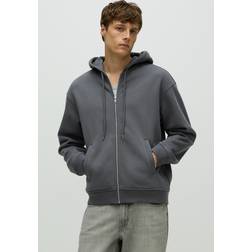 H&M Loose Fit Zip-Through Hoodie - Dark Grey